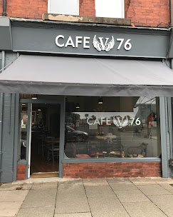 Cafe V76 storefront on College Road, Crosby